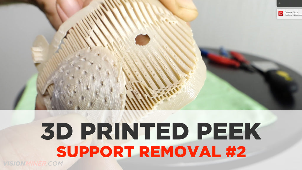 ROUND 2: PEEK Support Removal - 3D Printed Medical Part - Funmat HT Industrial 3D Printer (TEST)